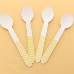Yellow Chevron Wooden Spoon=12pcs