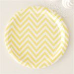 Yellow Chevron Paper Plates=12pcs